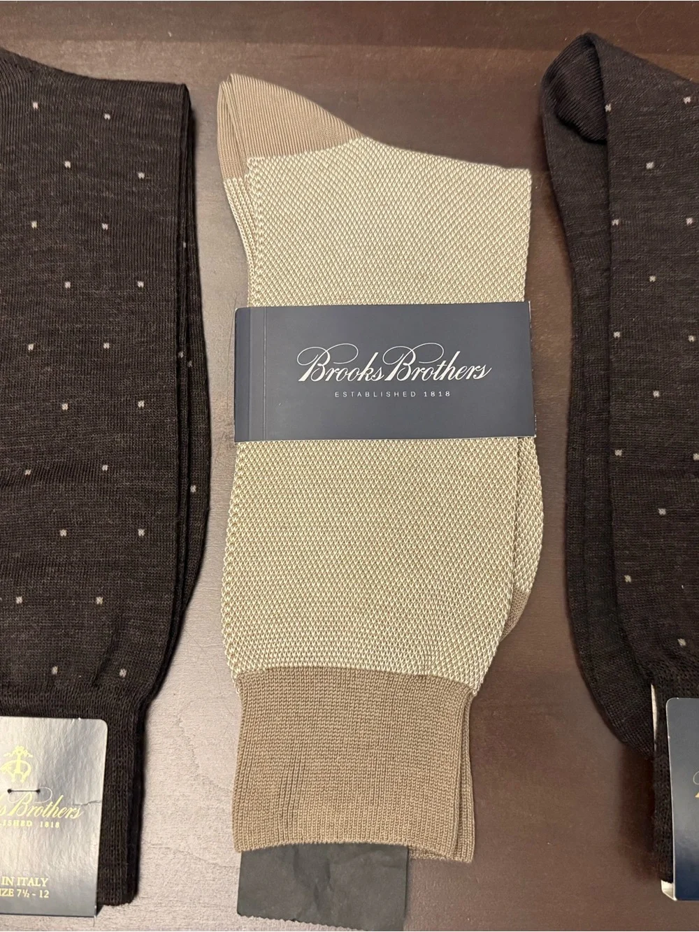 Brooks Brothers Men’s Dress Socks - Brown & Beige